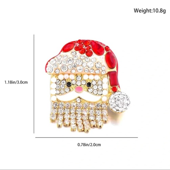 Santa Claus Christmas Red Crystal Earrings - Picture 4 of 5